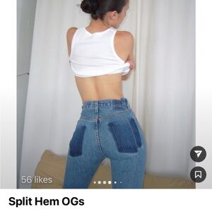 NWT EB Denim Split Hem OG Denim jeans.